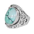 Latest Design Tibetan Turquoise Gemstone 925 Sterling Silver Ring